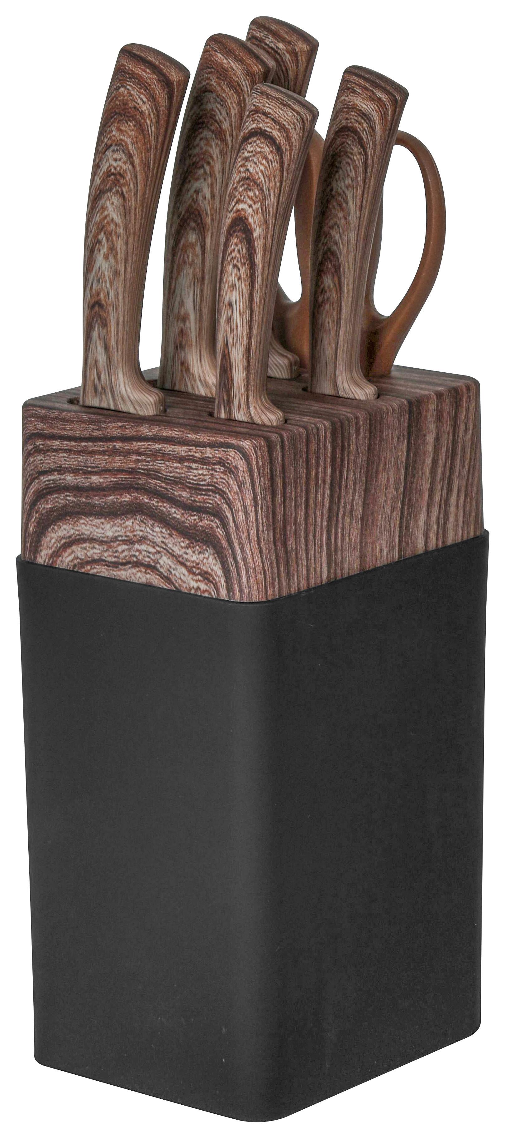 MESSERBLOCK SIMON - Nussbaumfarben/Schwarz, KONVENTIONELL, Kunststoff/Metall - James Wood