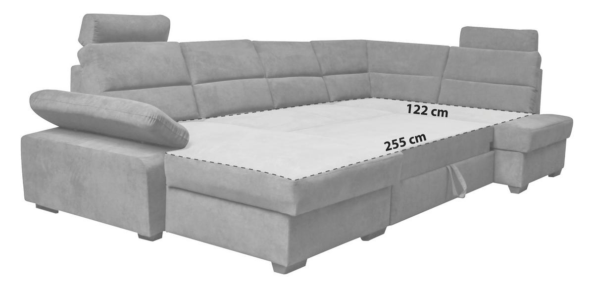 Ecksofa Norman - Anthrazit/Dunkelbraun, Design, Textil (166/319/183cm) - Livetastic