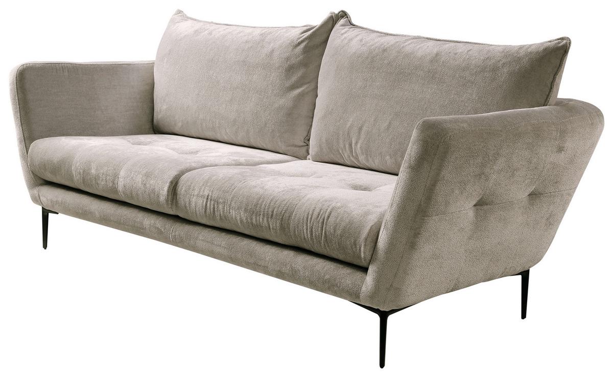 Sofa Ankona Grau/Schwarz, 225 cm - Schwarz/Grau, Design, Textil (225/86/95cm) - MID.YOU
