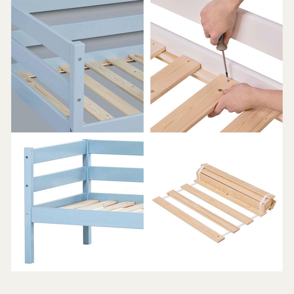 Kinder-/jugendbett Comfort Blau, Lf: 70x160 Cm - Blau, MODERN, Holz (70/160cm) - MID.YOU