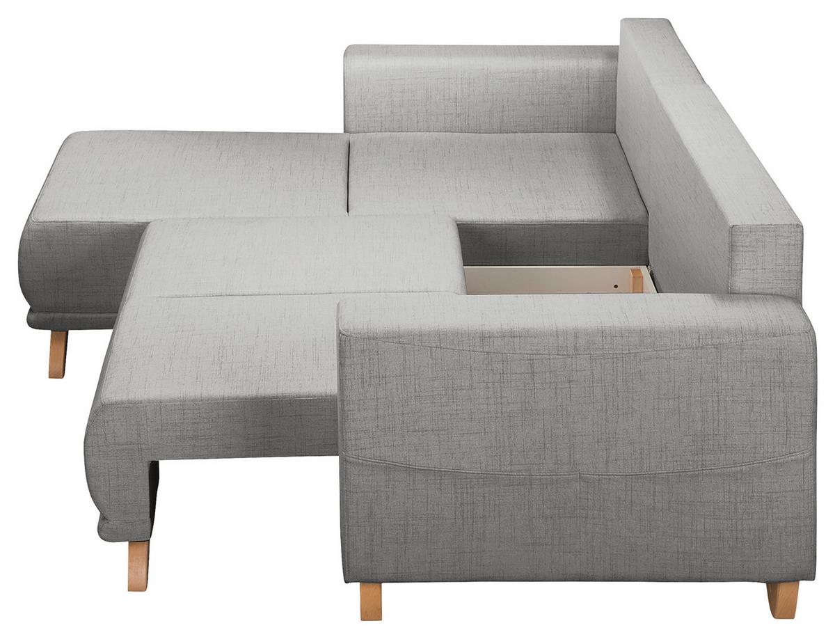 Ecksofa Bella Grau S: 257x174 cm - Wengefarben/Grau, Design, Textil (257/174cm) - Livetastic