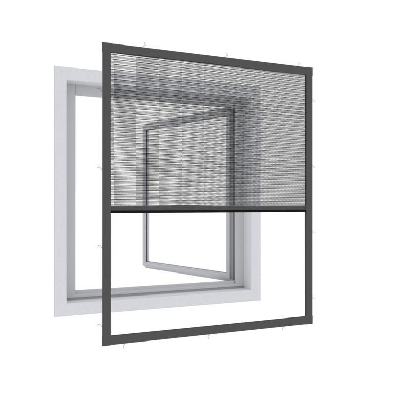 Fliegengitter Fenster 100x120 cm Anthrazit - Anthrazit, Basics, Textil/Metall (100/120cm)