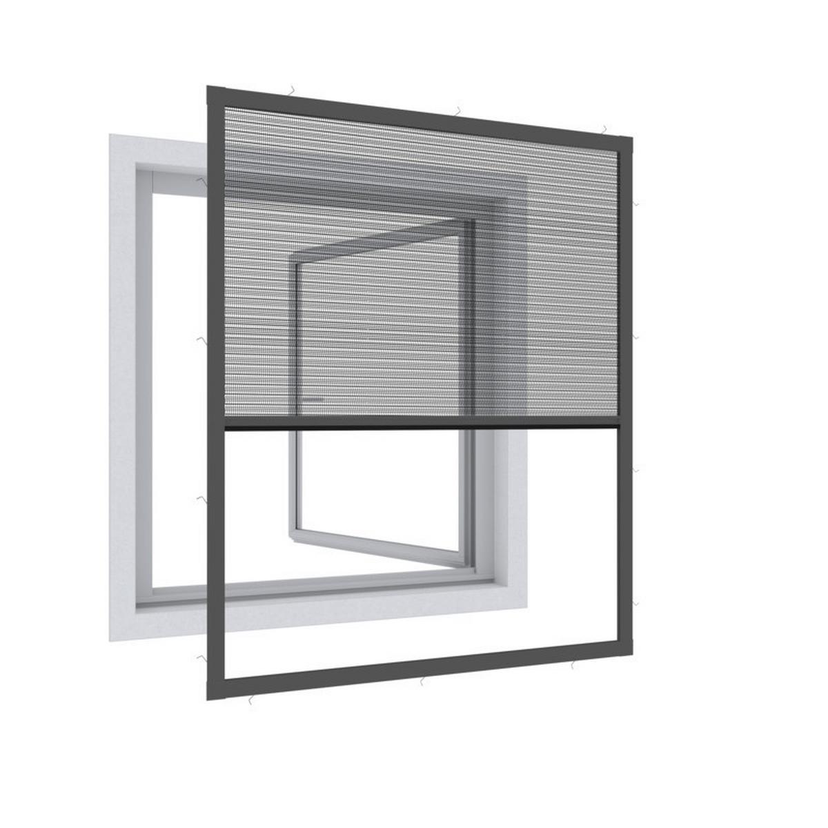 Fliegengitter Fenster 100x120 cm Anthrazit - Anthrazit, Basics, Textil/Metall (100/120cm)