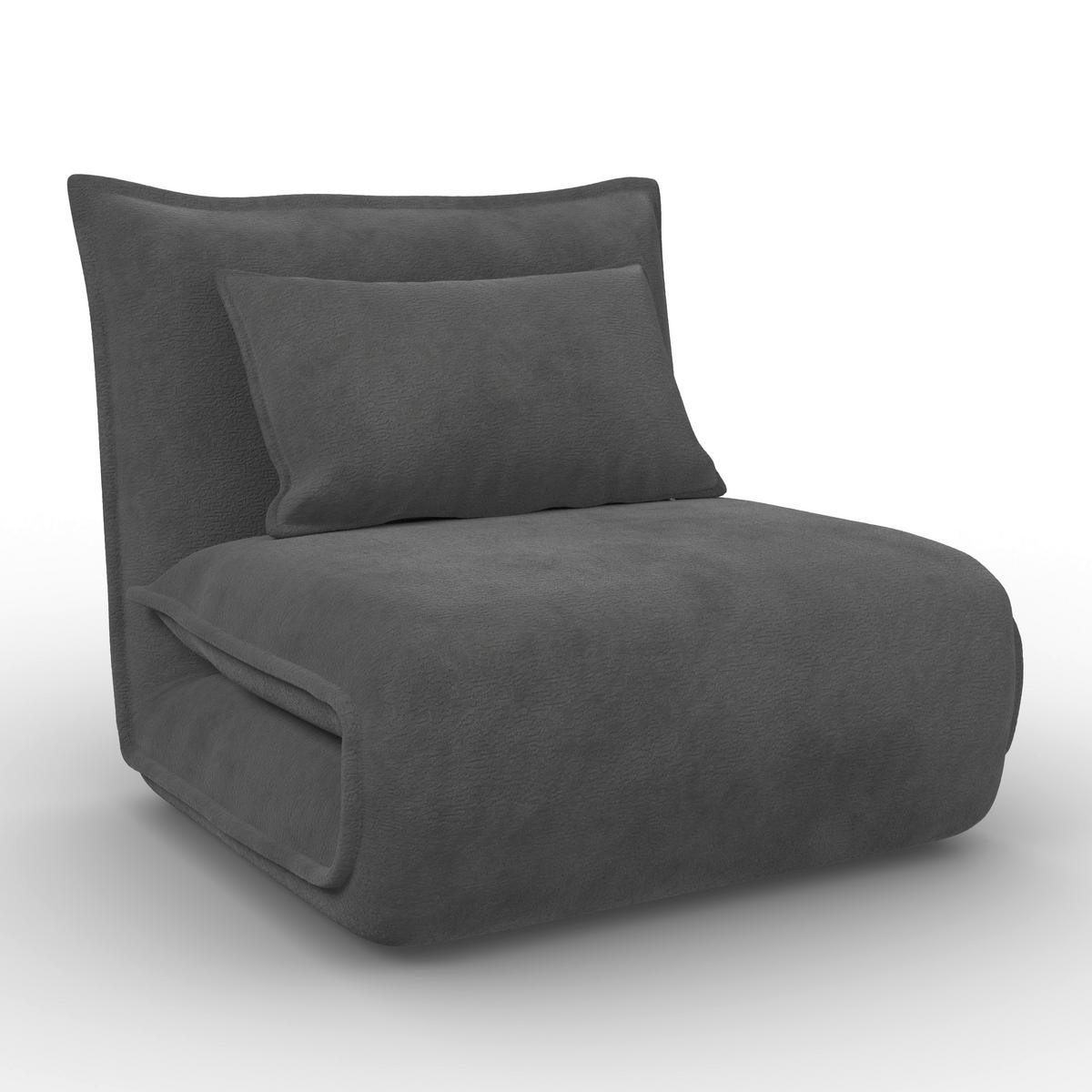 Rozkladacie kreslo MACY, tmavosivá, max. 120 kg - tmavosivá, Modern, kov/textil (83/35/65cm) - Bessagi Home