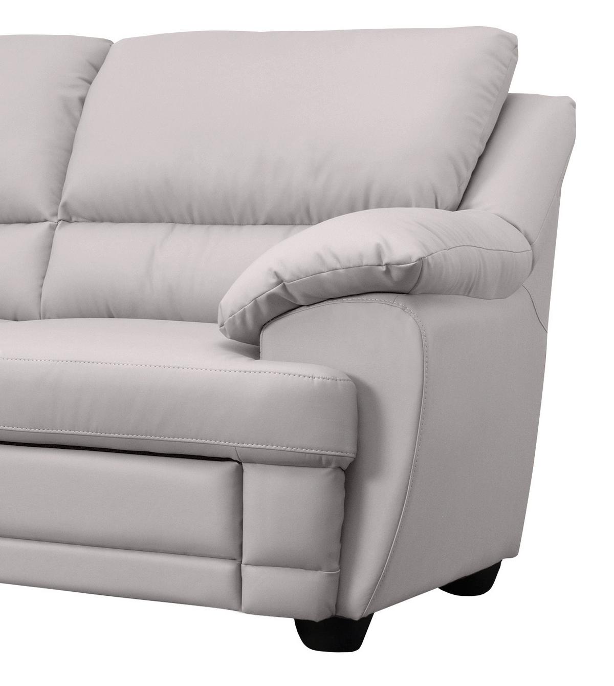 Ecksofa Nebolo Hellgrau Lederlook - Hellgrau, Design, Textil (225/245cm) - Livetastic