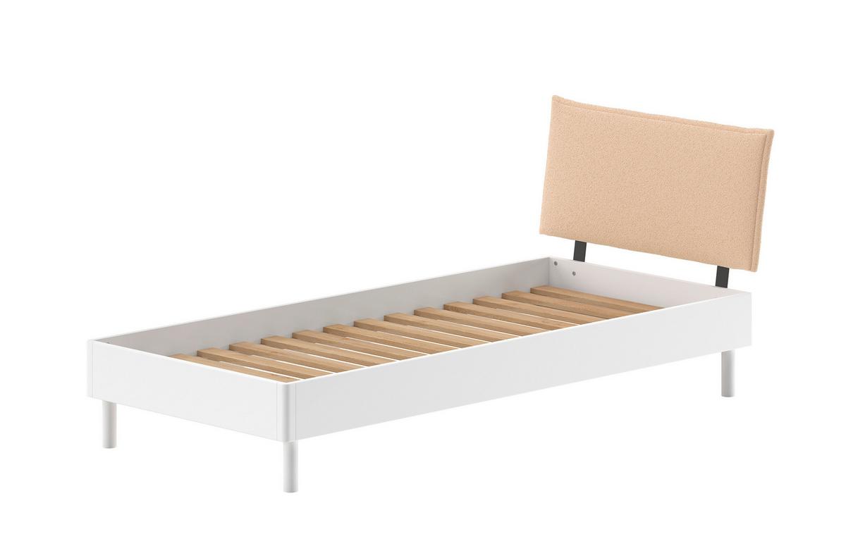 Bett Forrest Weiß 90x200cm - Beige/Weiß, MODERN, Holz/Textil (90/200cm) - Vipack