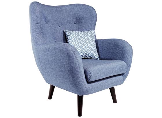 Tv Kreslo Viborg - modrá, Štýlový, textil (91/104/80cm) Tv Kreslo Viborg - modrá, Štýlový, textil (91/104/80cm)