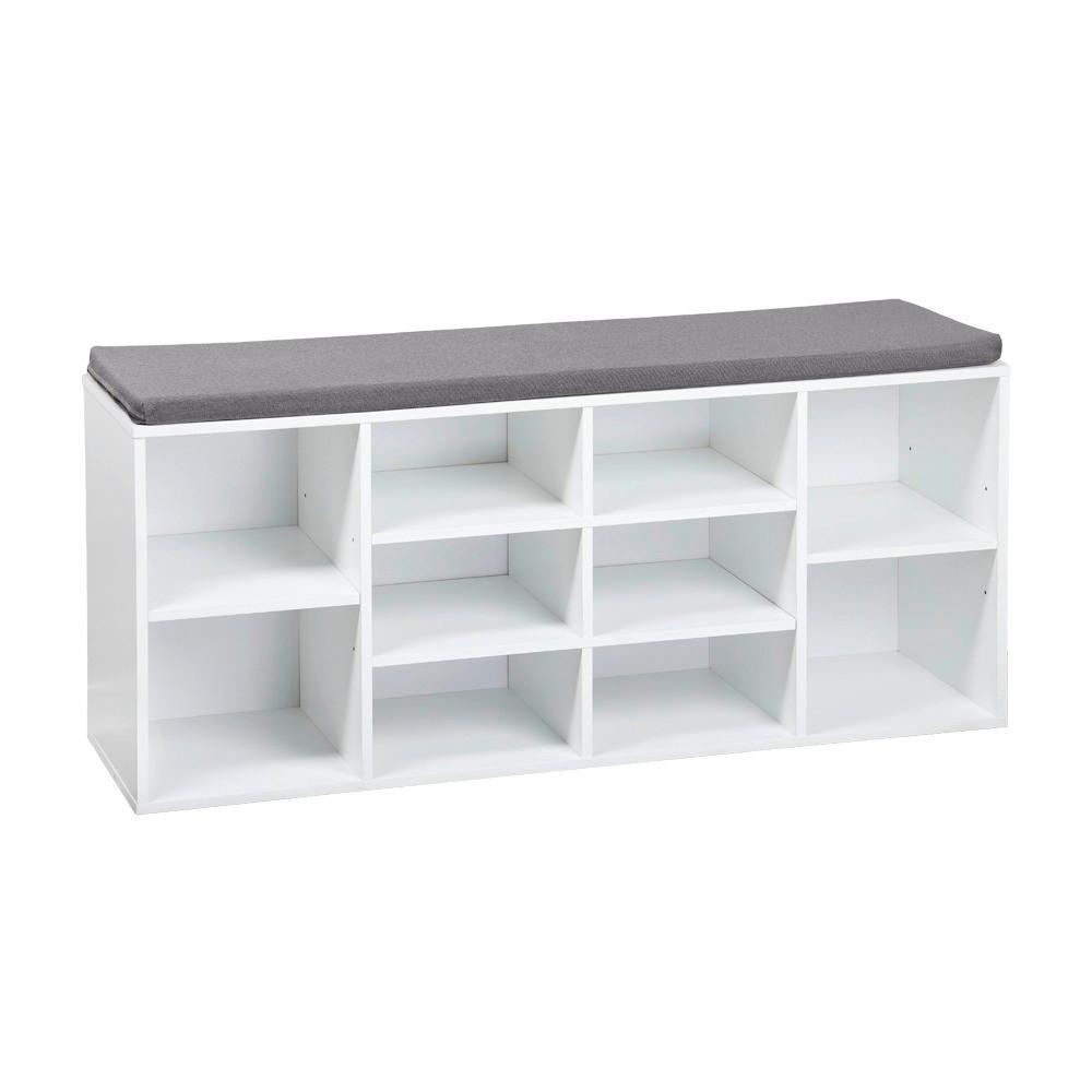 GARDEROBENBANK Weiß/Grau B: 103,5cm - Weiß/Grau, Basics, Holzwerkstoff/Textil (103,5/48/29,5cm) - Kesper