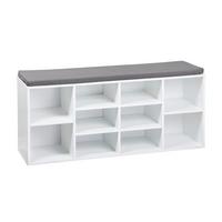 GARDEROBENBANK Weiß/Grau B: 103,5cm - Weiß/Grau, Basics, Holzwerkstoff/Textil (103,5/48/29,5cm) - Kesper