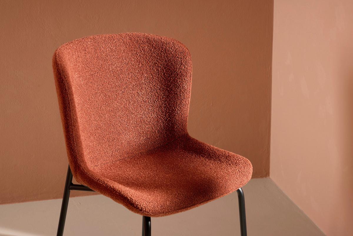 Stuhl Modesto Schwarz/Rostfarben B: 48 cm - Rostfarben/Schwarz, MODERN, Textil/Metall (48/79,5/54cm) - MID.YOU