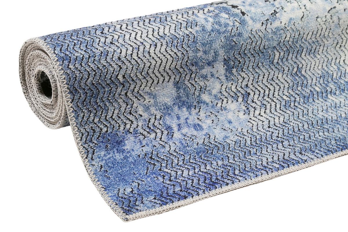 Webteppich Radiate Blau/Grau 120x170 cm - Blau/Grau, Design, Textil (120/170cm) - WECON HOME