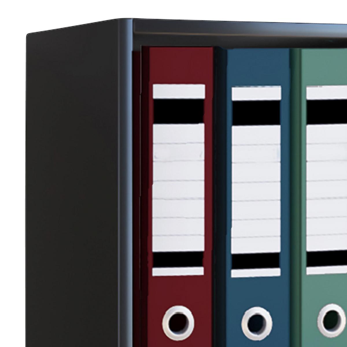 Aktenregal Offas Schwarz B: 34 Cm - Schwarz, Design, Holzwerkstoff (34/72/30cm) - MID.YOU