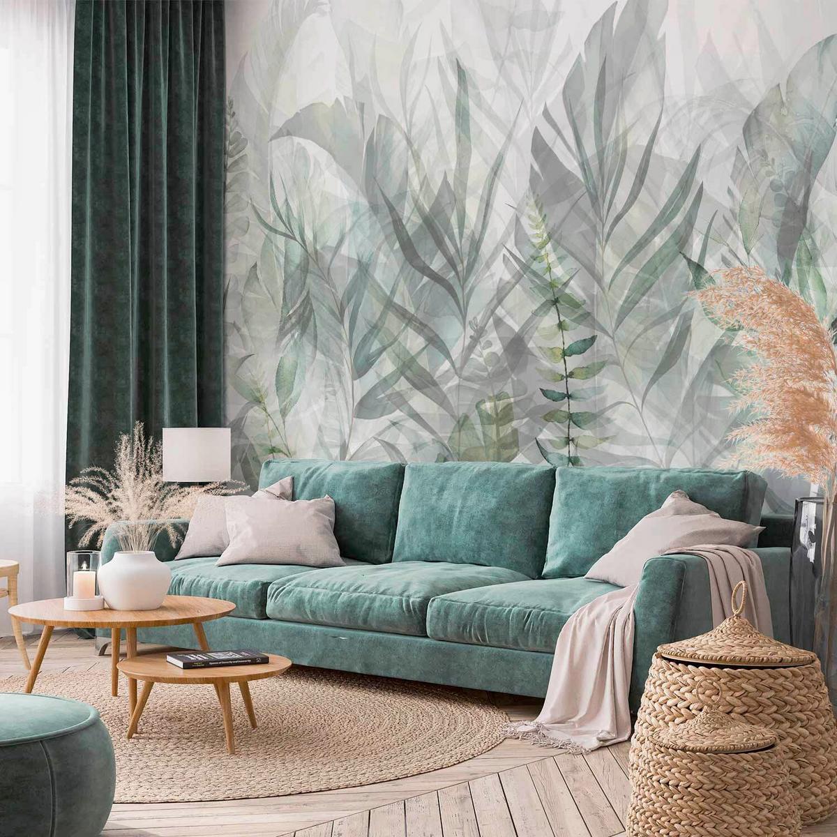 Fototapete Mintgrün, B/h: 450x315 Cm - Grau/Mintgrün, LIFESTYLE, Textil (450/315cm) - Artemide