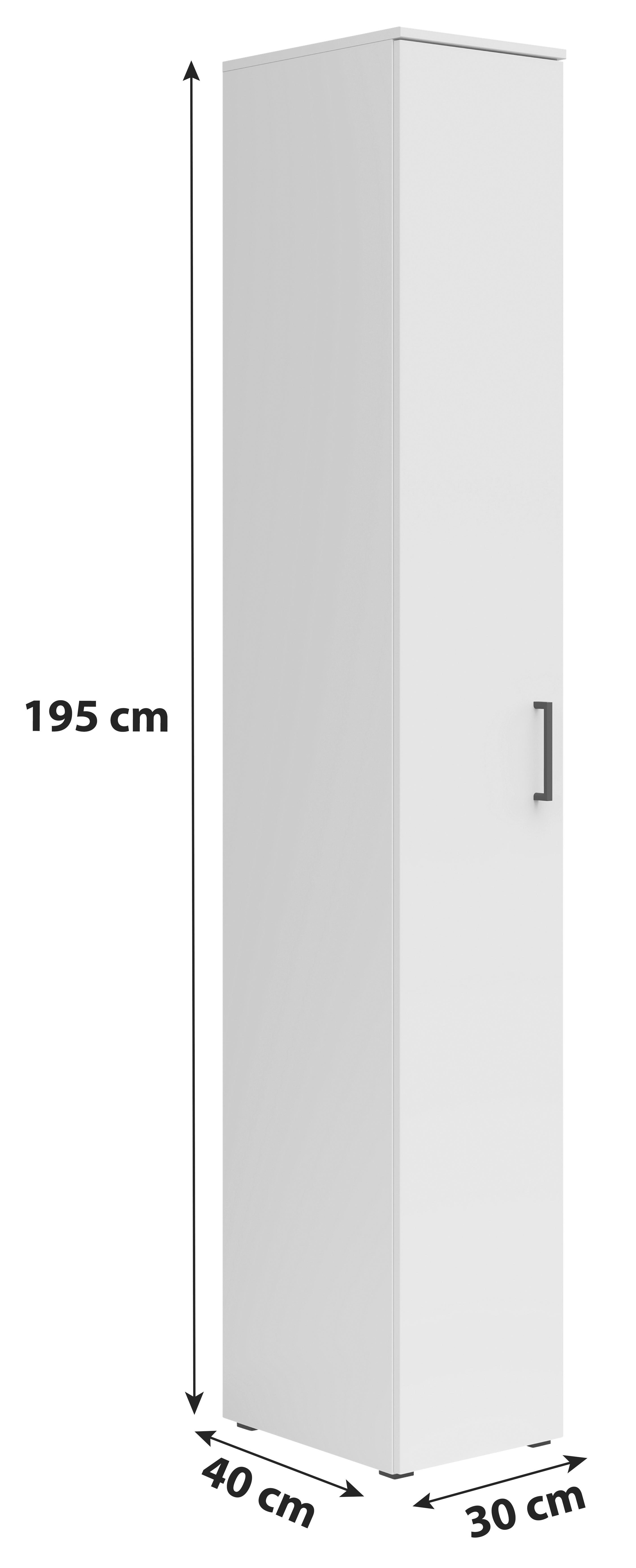 Skriňa MULTISTAURAUM š: 30cm - čierna/biela, Modern, kompozitné drevo/plast (30/195/40cm)