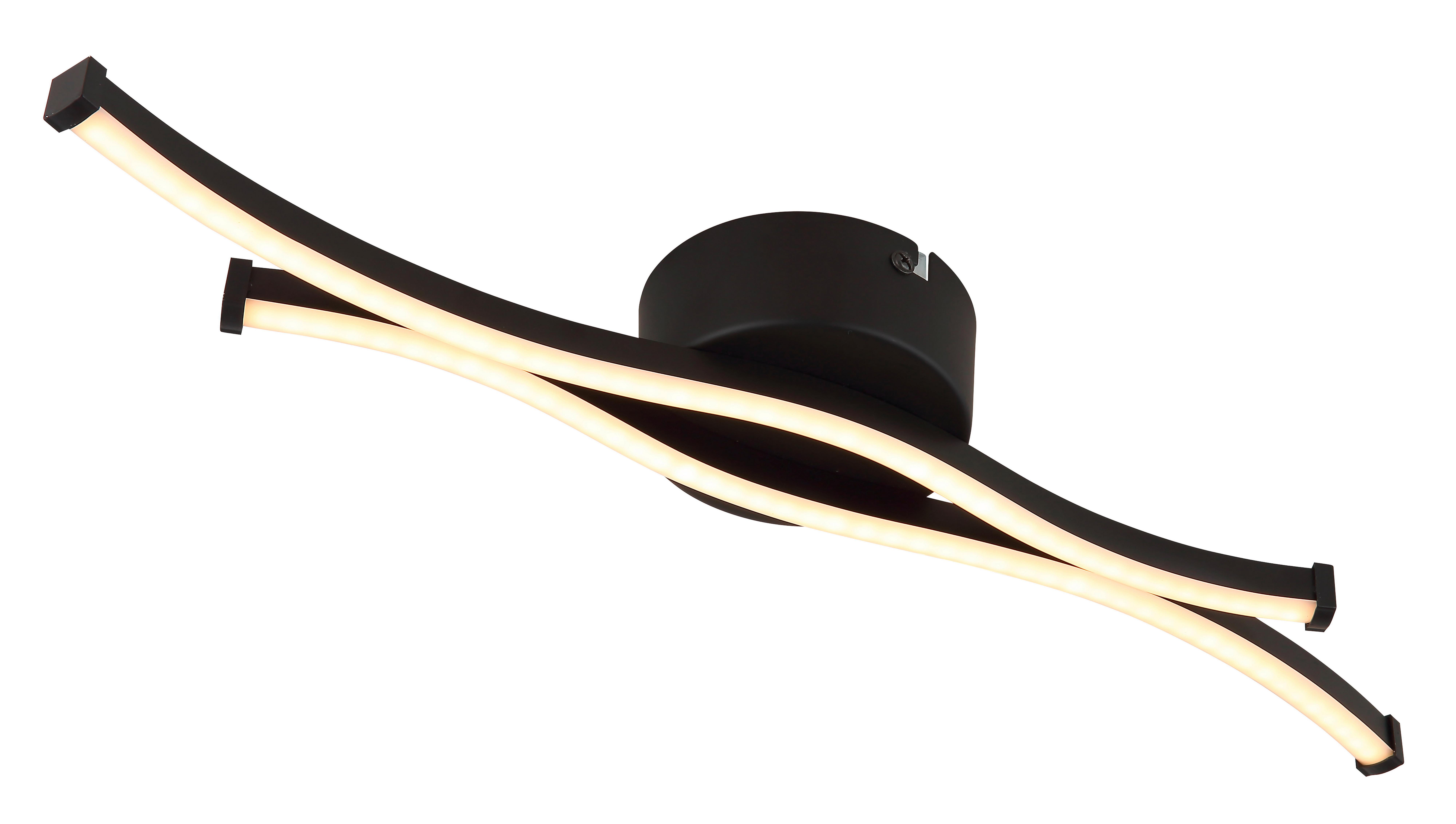 Led-deckenleuchte Nosa - Opal/Schwarz, MODERN, Kunststoff/Metall (47,5/10/5,6cm) - Luca Bessoni