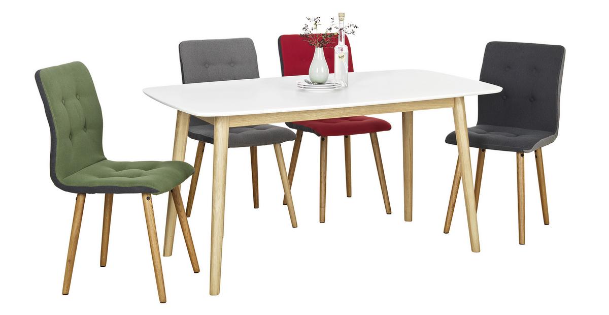 Esstisch Nagano - Eichefarben/Weiß, Design, Holz/Holzwerkstoff (150/80/75,5cm) - Livetastic