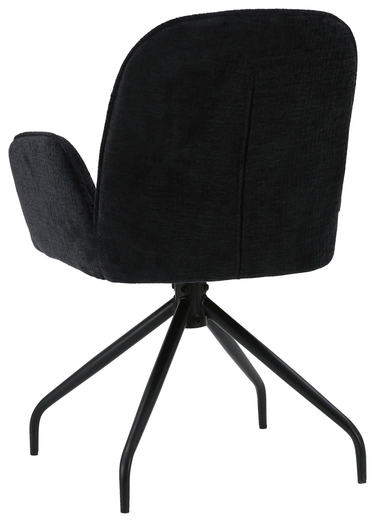 Armlehnstuhl Fria Giga Webstoff dunkelgrau, B: 59cm - Dunkelgrau/Schwarz, KONVENTIONELL, Textil/Metall (59/86/62cm)