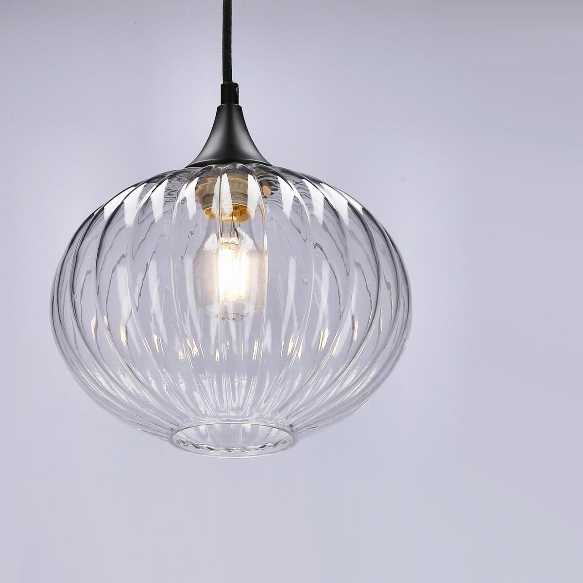 Pendelleuchte 50101276 Exeter - Schwarz, Design, Glas/Metall (24/24/90cm)