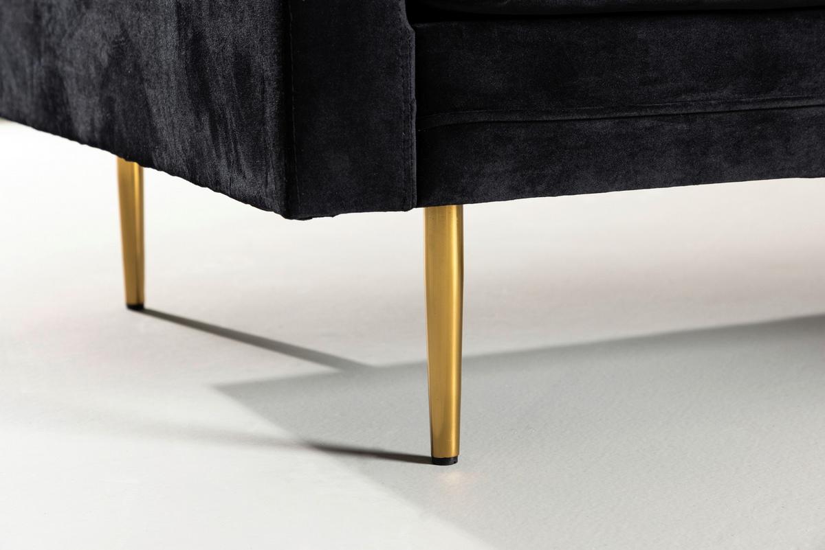 2-Sitzer-Sofa Boom - Goldfarben/Schwarz, Design, Textil/Metall (203/84/90cm) - Livetastic