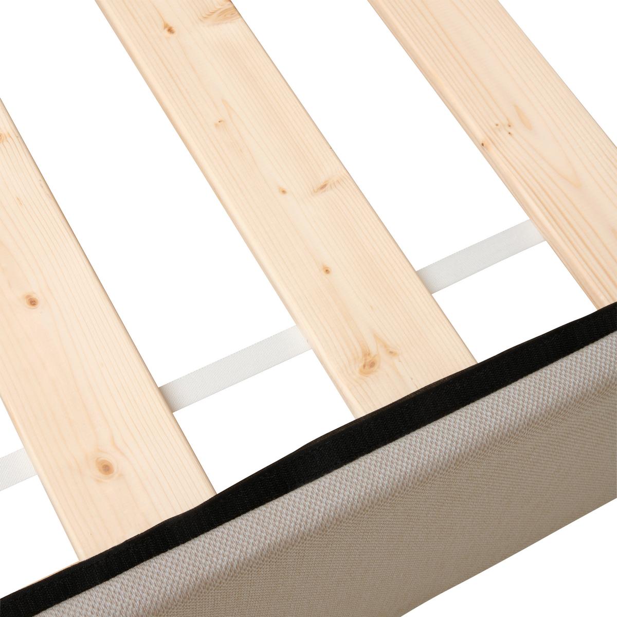 Boxbett Mit Topper 90x200 Cm Anton, Beige - Beige, KONVENTIONELL, Holz/Textil (90/200cm) - P & B