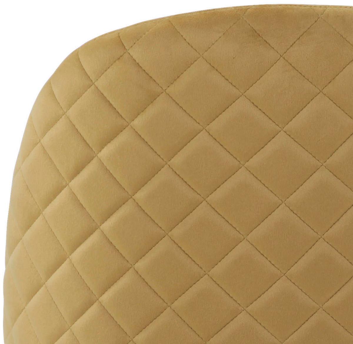 Polsterstuhl Artdeco Dunkelgelb, Beine Gold - Goldfarben/Dunkelgelb, MODERN, Textil/Metall (51/79/58cm) - MID.YOU