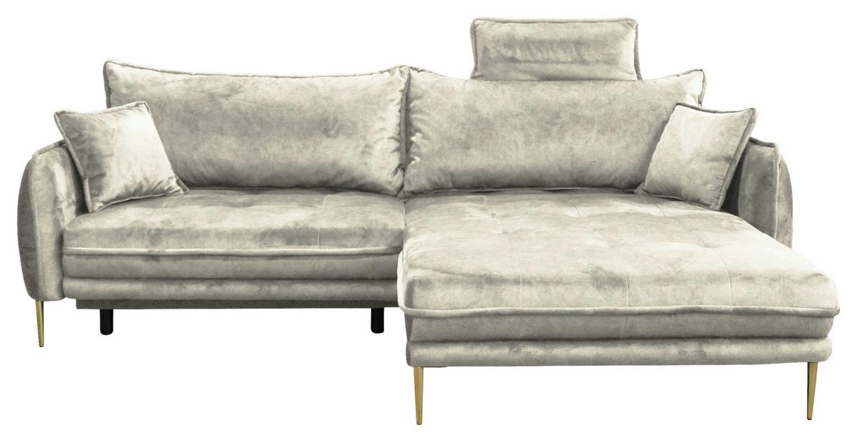 Ecksofa Whisper Creme S: 264x196 cm - Goldfarben/Creme, Design, Textil (264/196cm) - MID.YOU