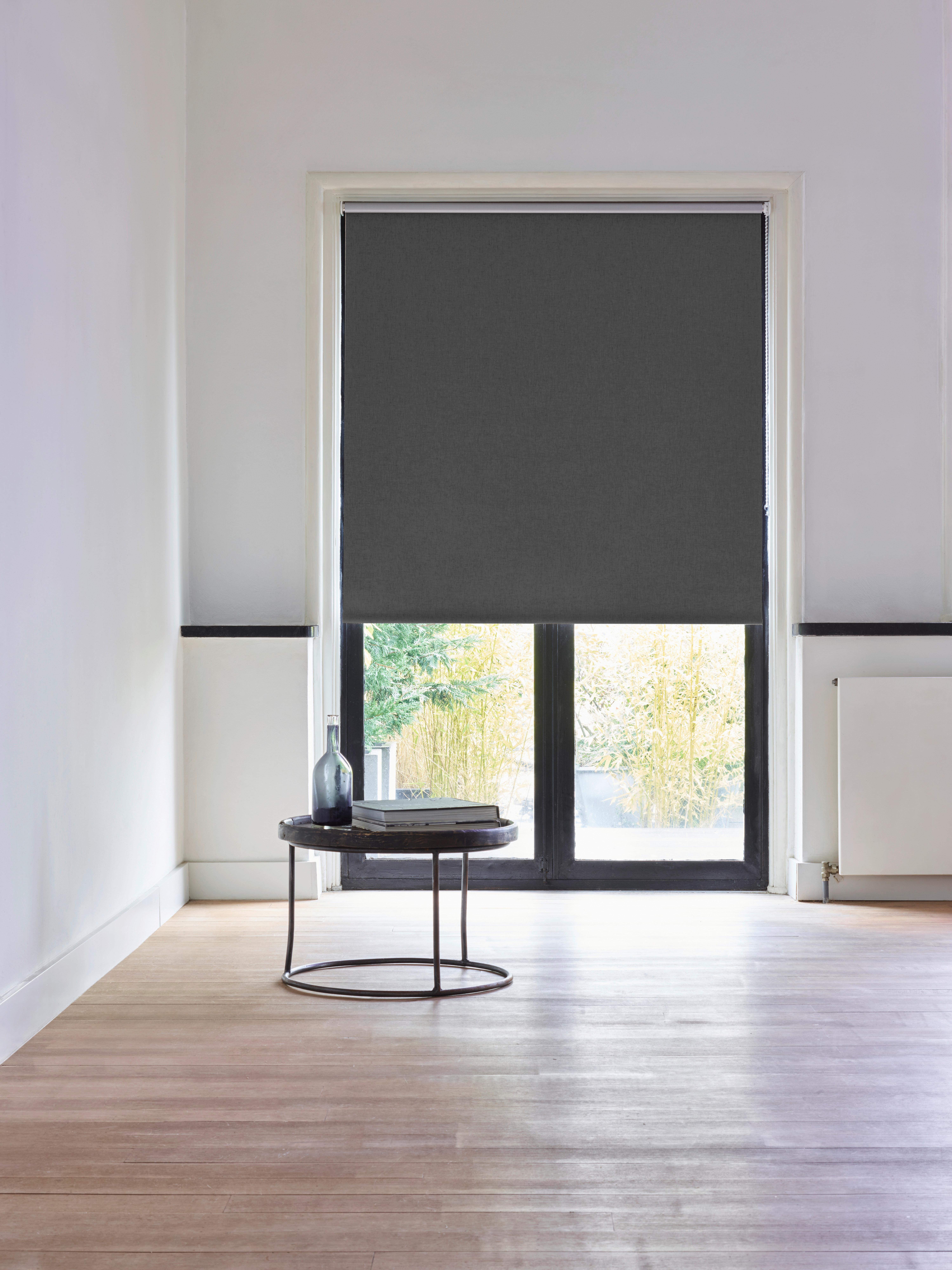 Verdunkelungsrollo 240x190 Cm Mit Kettenzug - Schwarz, Design, Textil (240/190cm)