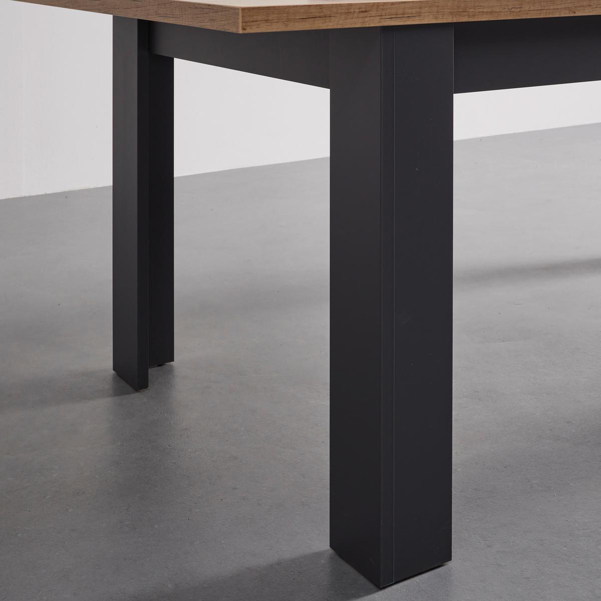 Rozkládací jídelní stůl Claudio š: 160-200cm - černá/tmavě šedá, Moderní, dřevo/kompozitní dřevo (160-200/90/76cm) - Bessagi Home