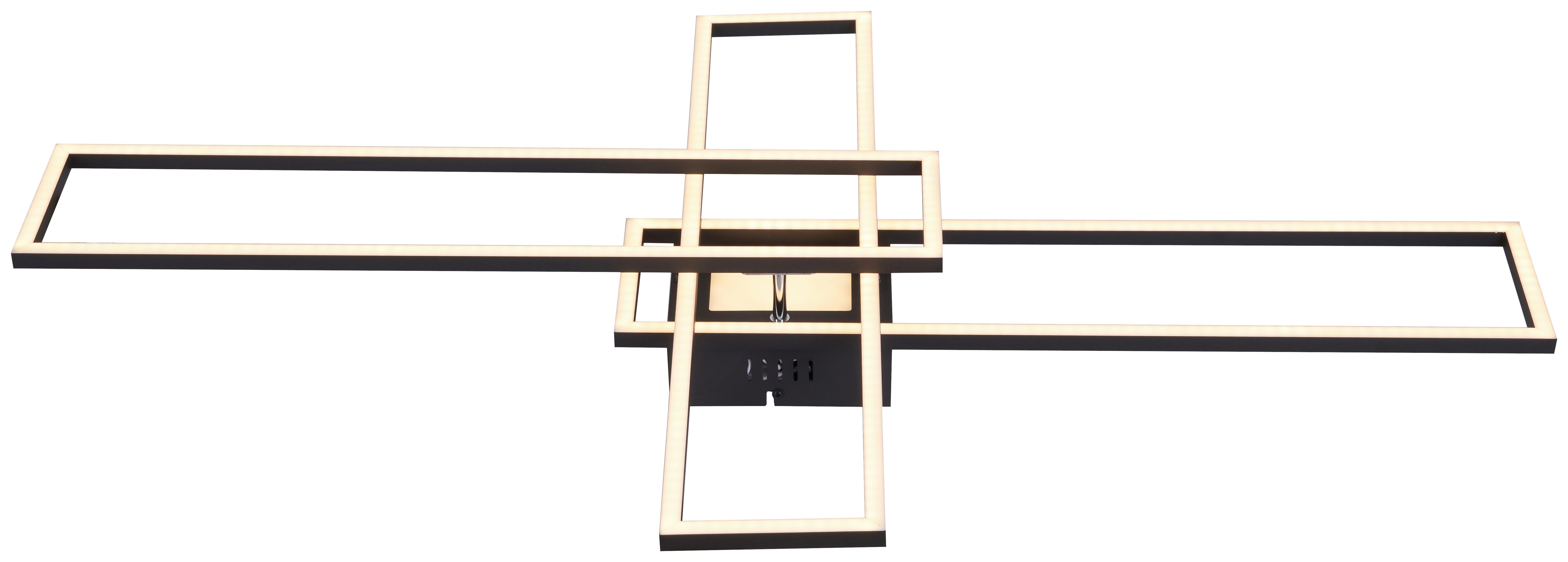 Led-deckenleuchte Layla L: 99 Cm 3-Fach Schaltbar - Opal/Schwarz, MODERN, Kunststoff/Metall (99/60/11,5cm) - Luca Bessoni