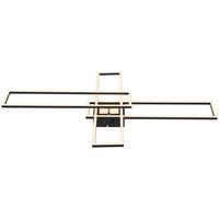 LED-Deckenleuchte Layla L: 99 cm 3-Fach Schaltbar - Opal/Schwarz, MODERN, Kunststoff/Metall (99/60/11,5cm) - Luca Bessoni