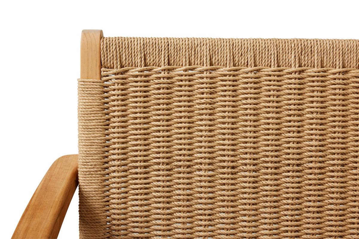 Loungesessel Eya Indoor 68x71x72 cm, Natur - Hellbraun/Teakfarben, Natur, Holz/Papier (68/71/72cm) - Gardenson