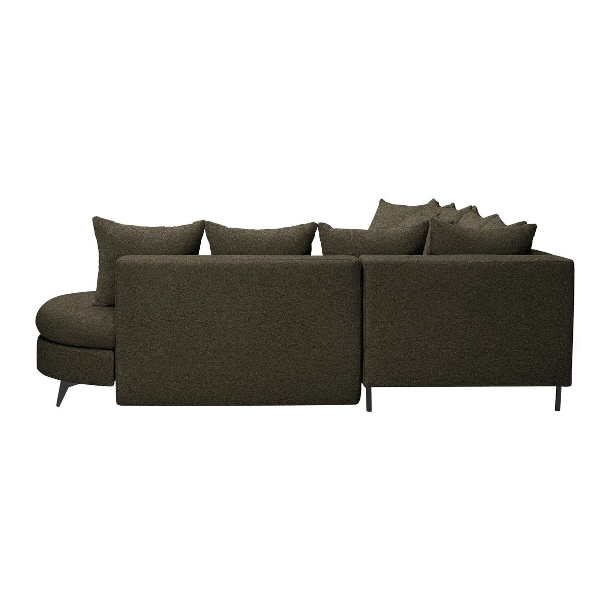 Rohová sedačka AXEL, pravá, tmavě zelená tkanina - černá/tmavě zelená, Moderní, kov/textil (291/250cm) - Mömax