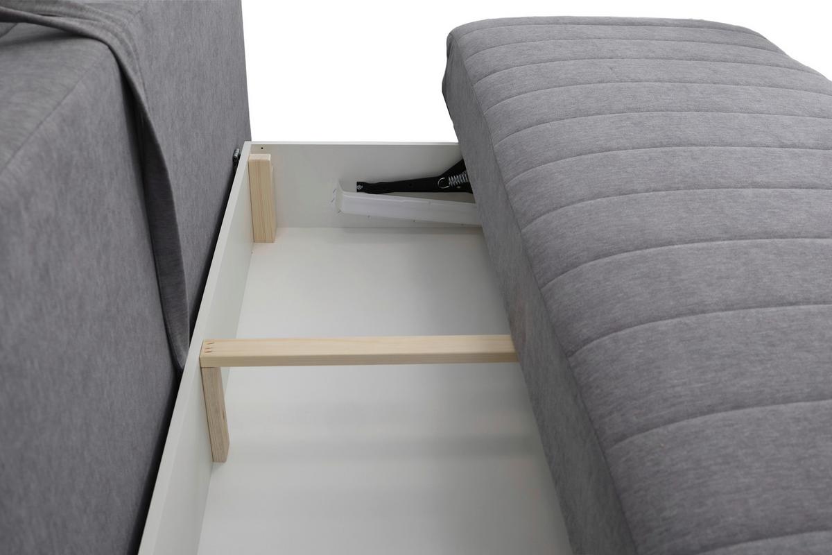Schlafsofa Moliss Grau B: 202 cm - Schwarz/Grau, Basics, Textil (202/98/78cm) - Livetastic