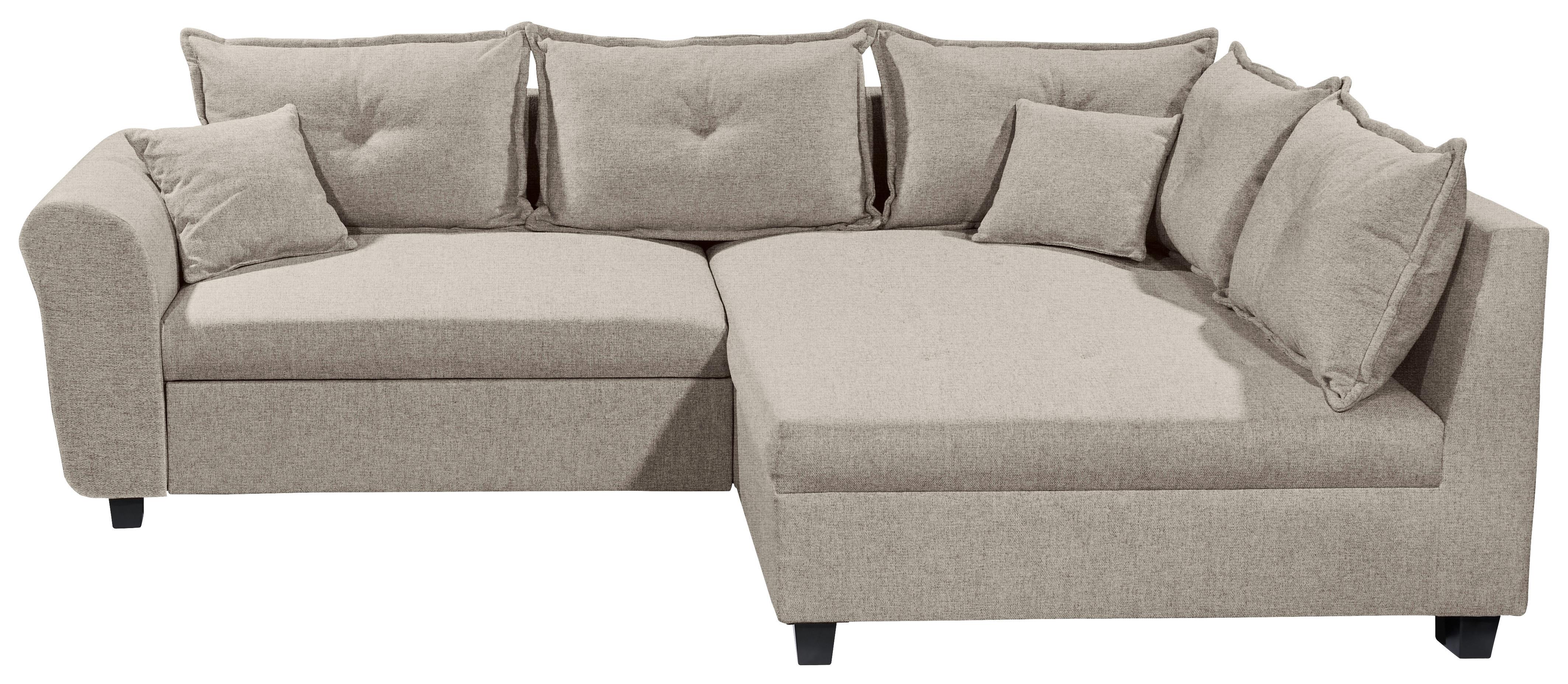 Ecksofa Liz Sandfarben S: 252x175 cm - Sandfarben/Schwarz, MODERN, Textil (252/175cm) - Livetastic