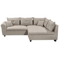 Ecksofa Liz Sandfarben S: 252x175 cm - Sandfarben/Schwarz, MODERN, Textil (252/175cm) - Livetastic