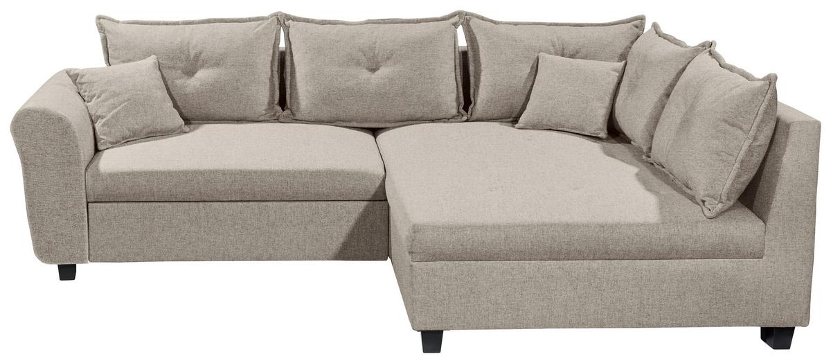 Ecksofa Liz Sandfarben S: 252x175 cm - Sandfarben/Schwarz, MODERN, Textil (252/175cm) - Livetastic