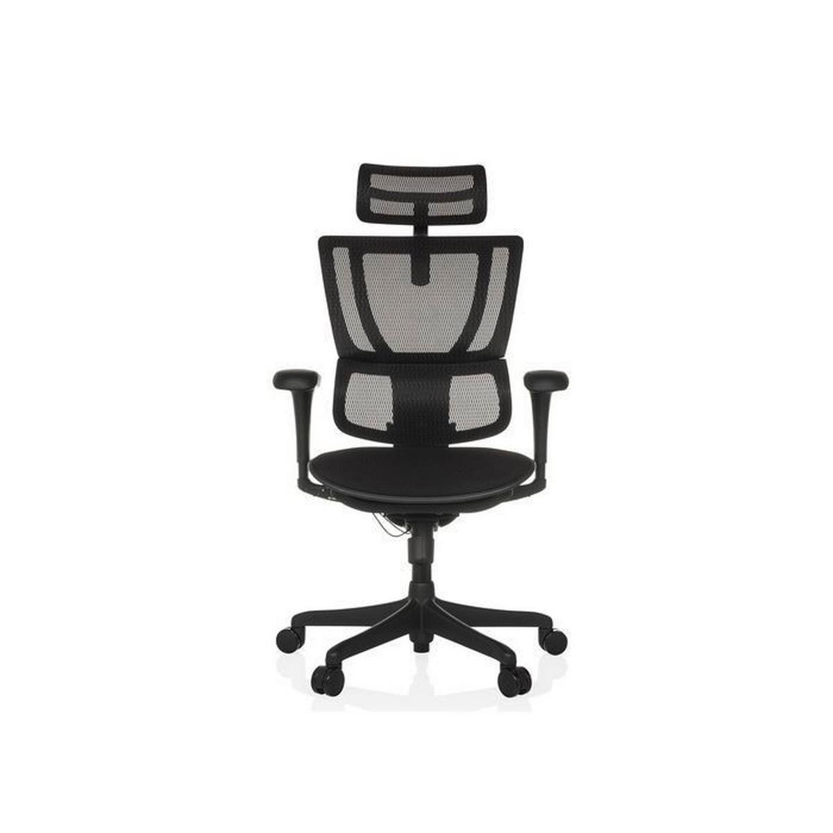 Drehstuhl Ergohuman Slim Eco Schwarz B: 69 cm - Schwarz, MODERN, Kunststoff/Textil (69/112 - 134/63cm) - MID.YOU