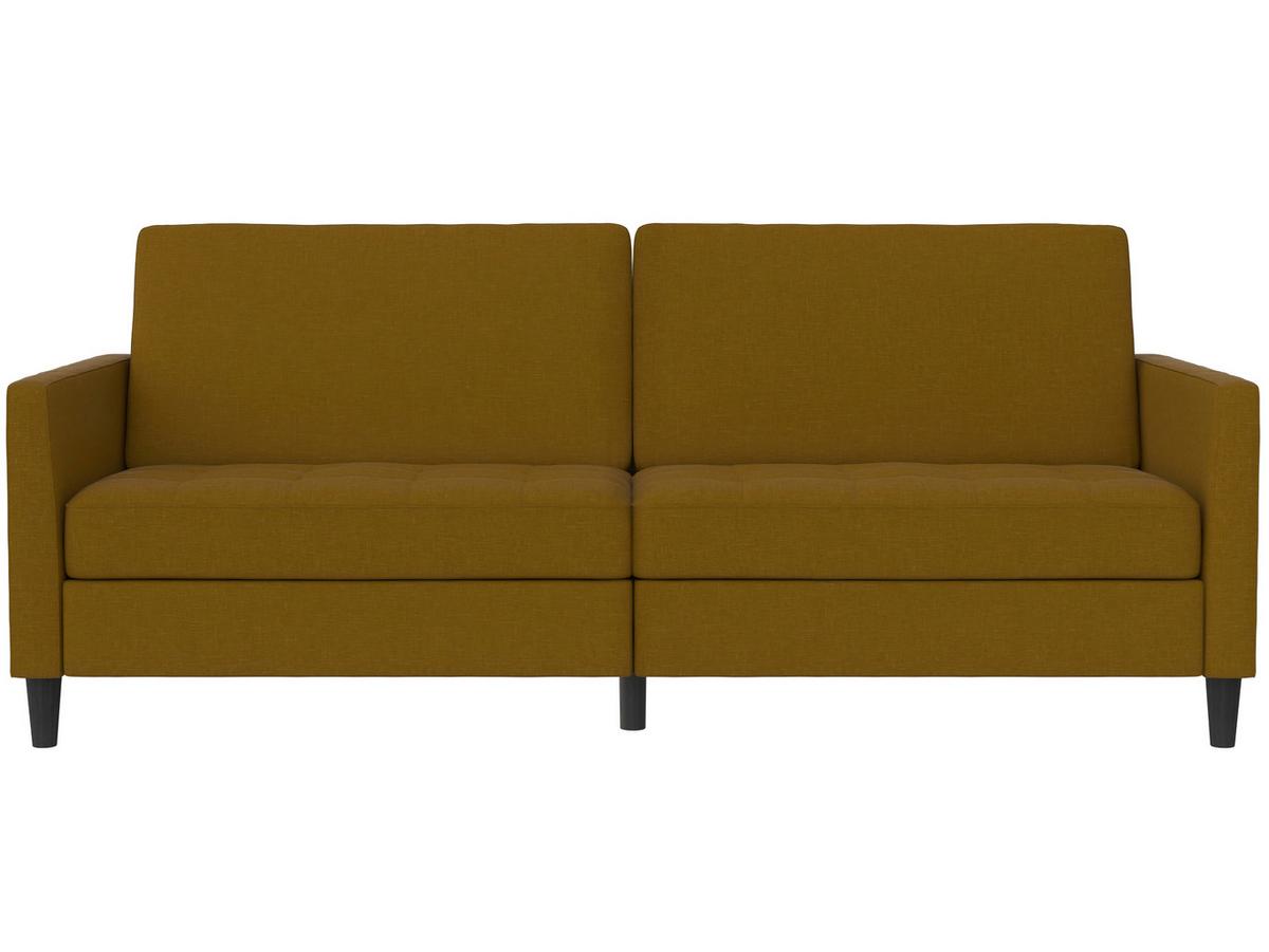 Schlafsofa Palermo Currygelb, mit Schlaffunktion - Currygelb/Schwarz, Basics, Textil (207/86/86cm) - Livetastic