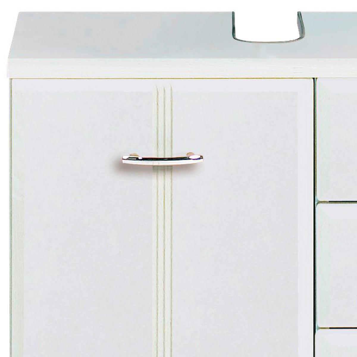 Waschbeckenunterschrank Rallye B: 60cm, Weiß Dekor - Weiß, KONVENTIONELL, Holzwerkstoff (60/56/35cm) - Held