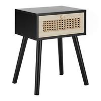 Odkládací stolek DENIS černý - černá/přírodní barvy, Moderní, dřevo/kompozitní dřevo (40/30/54cm) - Bessagi Home