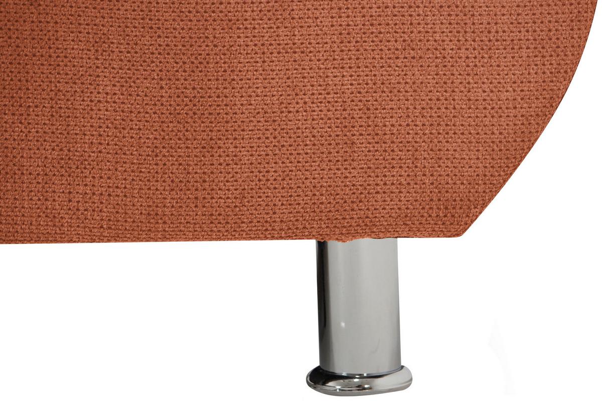 Rohová sedačka ERICE, levá, koňaková - barvy chromu/koňaková, Design, textil/plast (198/312cm)