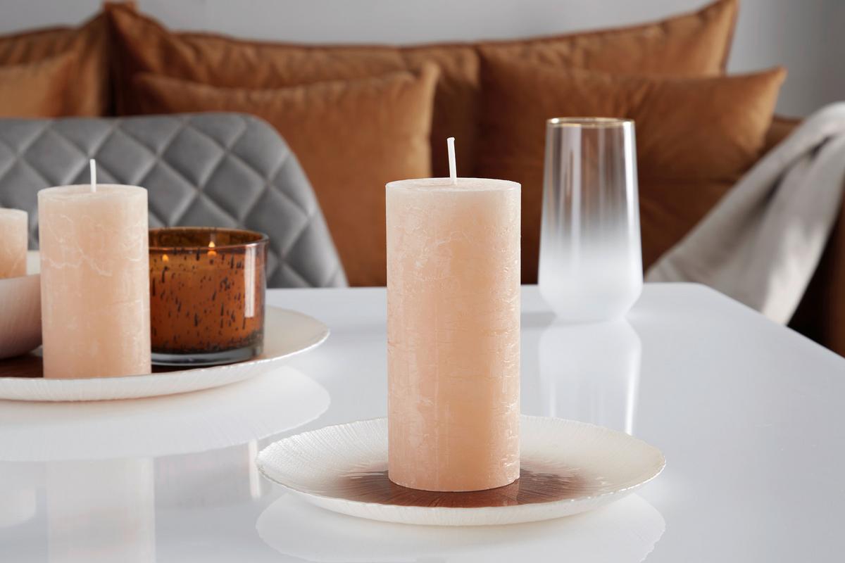 Stumpenkerze Saphira Creme Ø/H: 6,8/15 cm - Creme, Basics (6,8/15cm) - Ondega