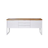 Sideboard Loop SB 180 Eichefarben/Weiß B: 180 cm - Eichefarben/Weiß, KONVENTIONELL, Holzwerkstoff/Metall (180/76/40cm) - Livetastic