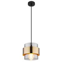 Hängeleuchte H: 120 Cm 1-Flammig - Klar/Messingfarben, Design, Glas/Metall (18/120cm) - Globo