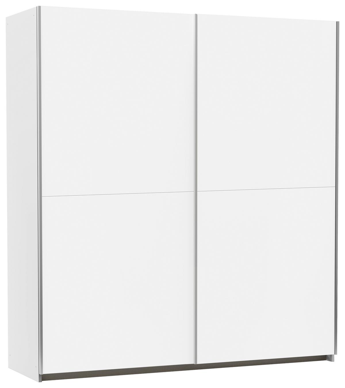 Schwebetürenschrank 175cm Mars Alpinweiß Dekor - Weiß, KONVENTIONELL, Holzwerkstoff (175/191/59cm)