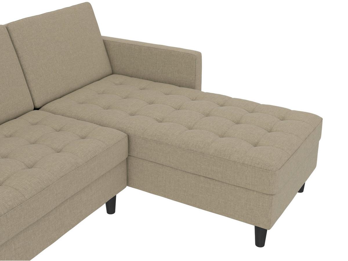 Ecksofa Palermo Cappuccino, mit Stauraum - Schwarz/Cappuccino, Basics, Textil (213/154cm) - Livetastic