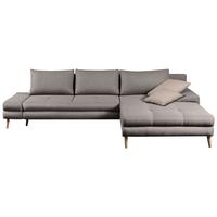 Ecksofa mit Schlaffunktion Floby Stauraum Greige - Greige/Beige, Trend, Textil (313/215cm) - MID.YOU
