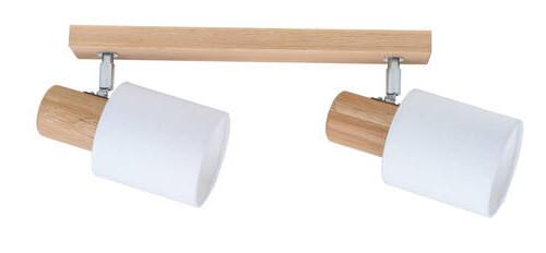 Strahler Treehouse 2-flammig, Drehbar, L: 21 Cm - Weiß, Basics, Holz/Textil (21/5/37cm)