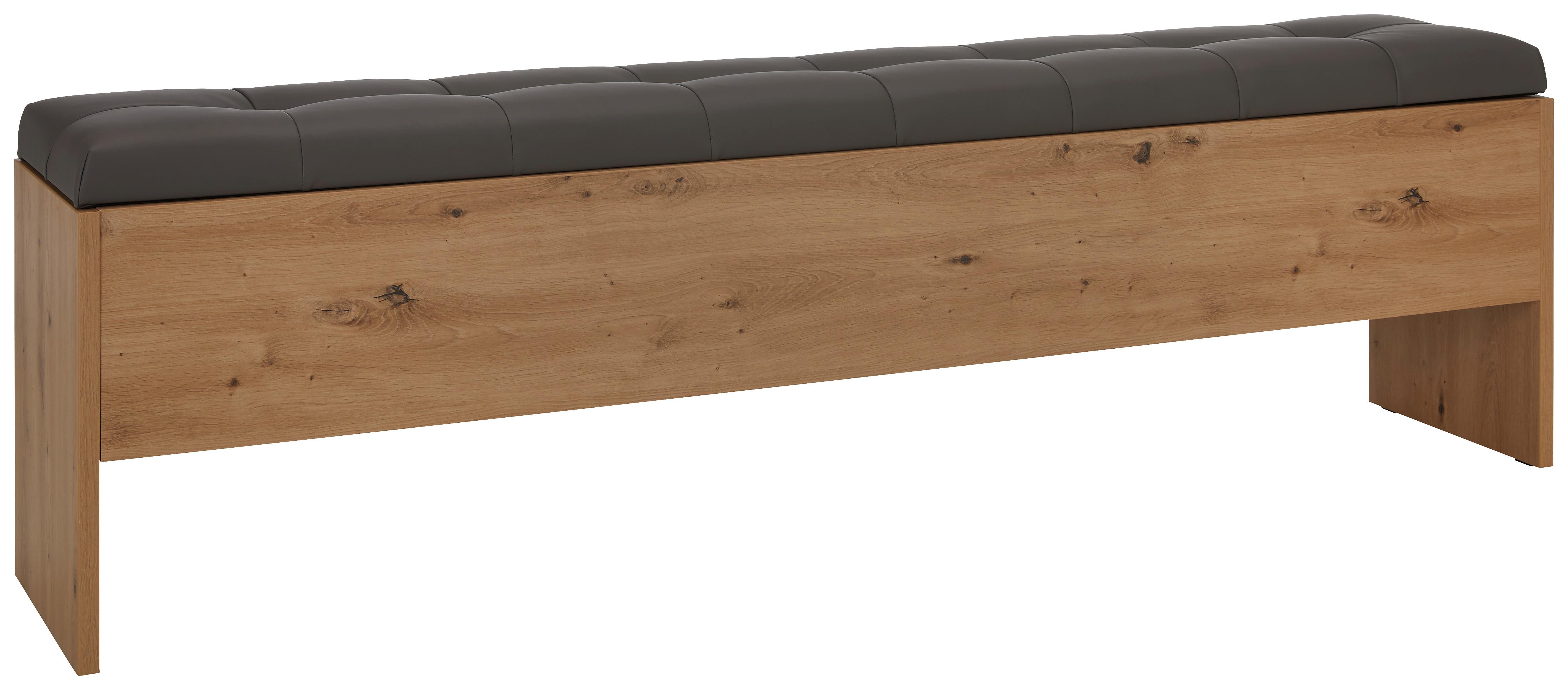 Lavica k posteli CHANTON dub Artisan/tmavosivá - farba duba/tmavosivá, Modern, kov/kompozitné drevo (185/56/36,8cm) - Mömax