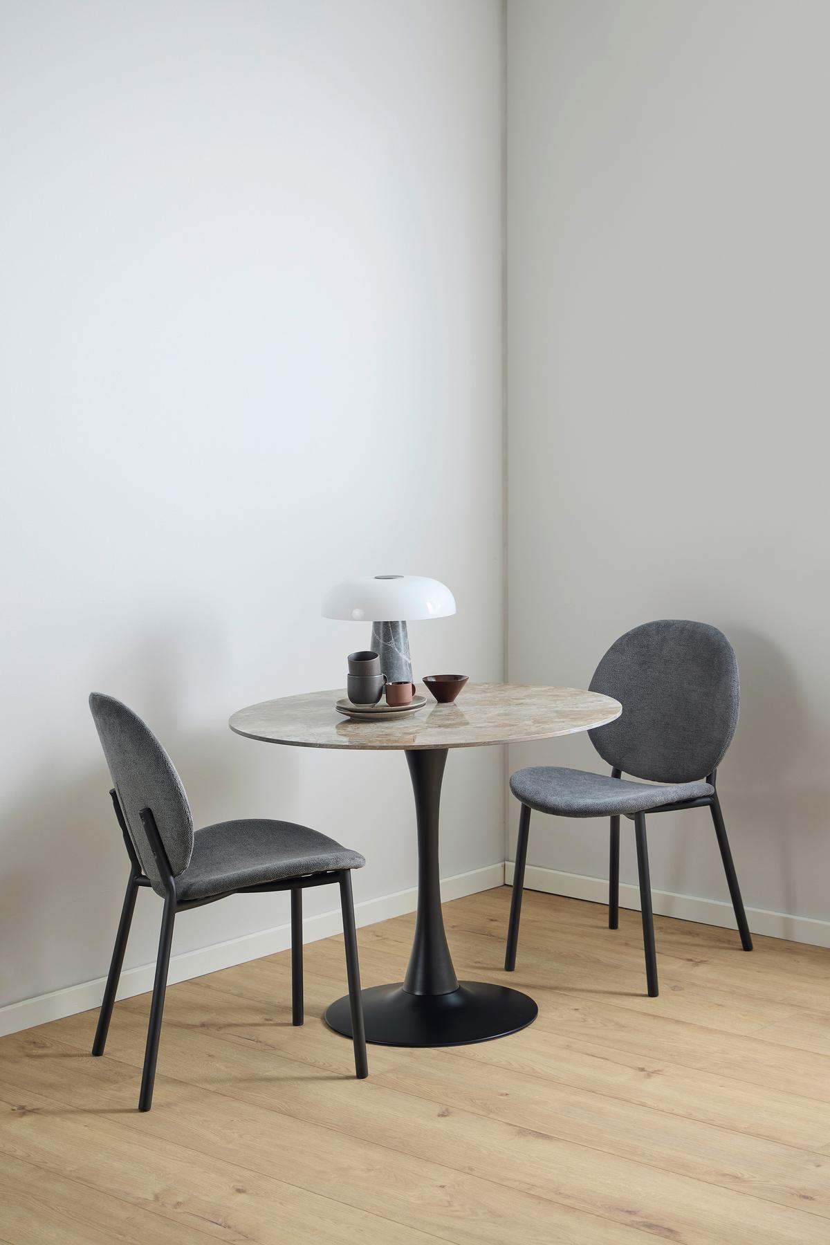 JÍDELNÍ STŮL MALTA - černá/hnědá, Basics, kov/keramika (90/75cm) - MID.YOU